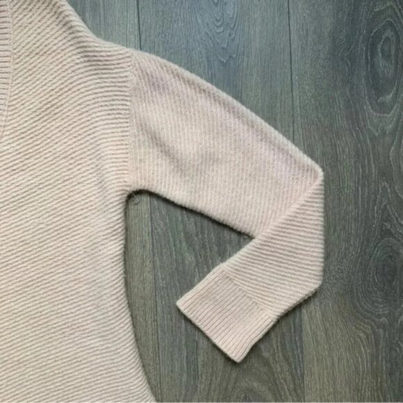 Zara Women's Sweater Chevron Knit V-neck Asymmetrical Hem Long Sleeve Pink S - Picture 9 of 16